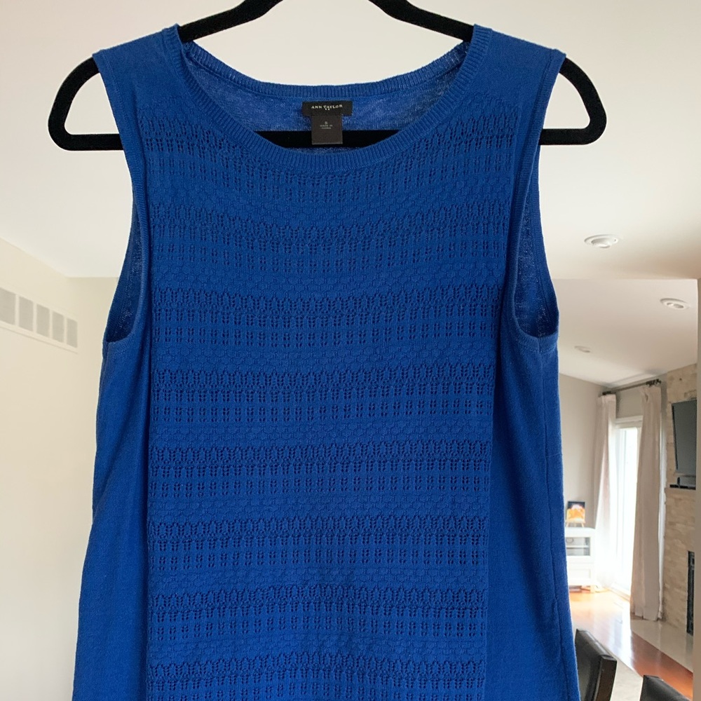 Ann Taylor royal blue sleeveless sweater